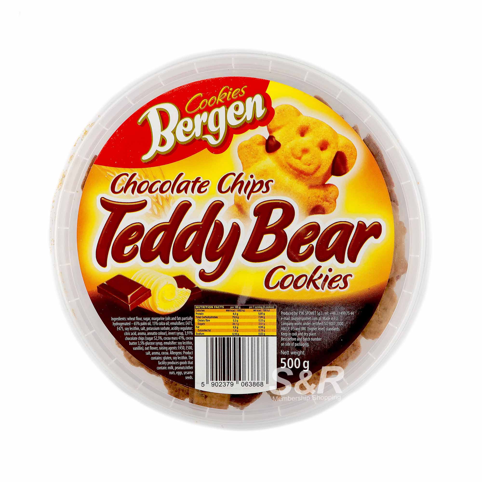 Bergen Chocolate Chips Teddy Bear Cookies 500g